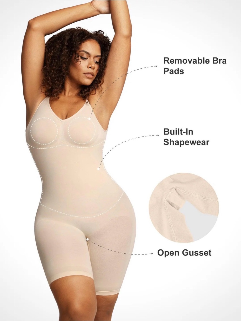 Popilush Shapewear Low Back Tummy Control
Mid-Thigh Bodysuit